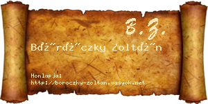 Böröczky Zoltán névjegykártya